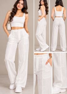 Classic White Linen Pants