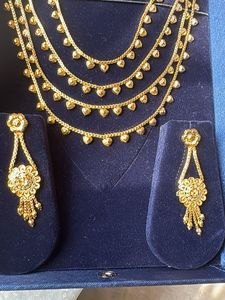 Exquisite Gold Necklace and Earring Set (Lohori)