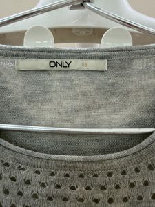ONLY Grey Layered Knit Top