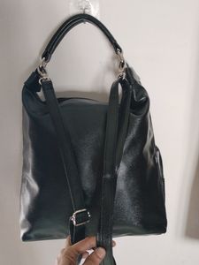 Avon Black Faux Leather Hobo Bag