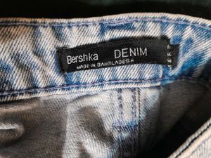 Bershka Light Blue Lace-Up Denim Shorts