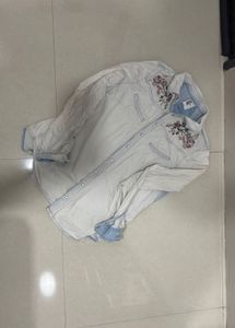 Embroidered Denim Shirt for Women