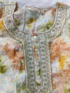 Embroidered Floral Kurti Top