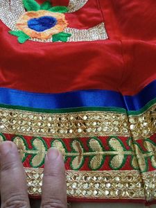 6-8 years girls Red &amp; Green Lehenga Choli Set