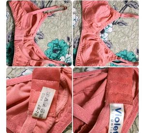 Coral Pink Cotton Bra