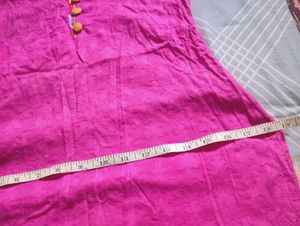 Vibrant Pink Kurta Set with Yellow Palazzo