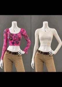 Chic Long Sleeve Crop Tops