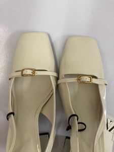 ZARA Cream Slingback Heels with Buckle