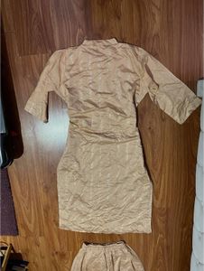 Peach Embroidered Kurti Set