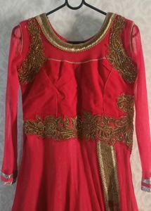 Red Embroidered Ethnic Gown