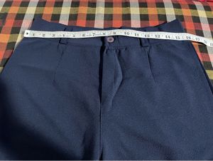 Navy Wide-Leg Trousers