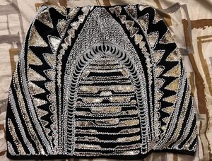 Beaded Black Mini Skirt
