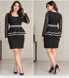 Elegant Black Lace Sleeve Dress