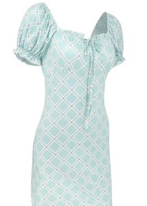 mint checkered mini dress