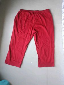 Comfortable Red Cropped Jogger Pants