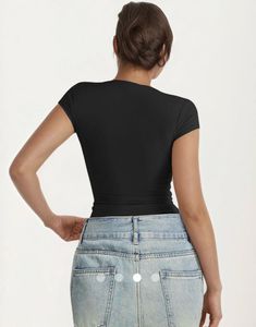 short sleeved black top