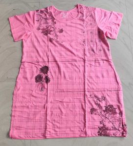 Pink Floral T-Shirt Dress