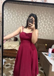 Elegant Red Midi Dress❤️🎀🦋