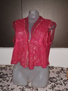 Sheer Lace Kimono Robe