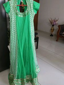 Elegant Green Kurta with Mirror Work