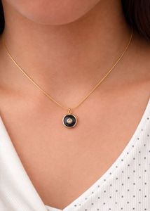 Elegant Blue &amp; Gold Pendant Necklace