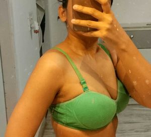 green bra slightly padded
