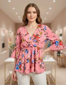 Floral Print V-Neck Top