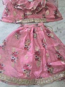 Pink Floral Lehenga Choli Set
