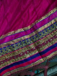 Vibrant Pink &amp; Blue Lehenga Set