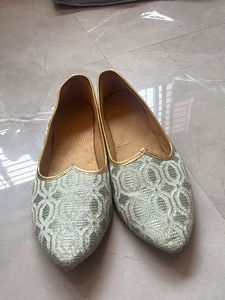 Sea Green Mojri For Wedding