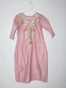 Elegant Pink Chanderi Kurta