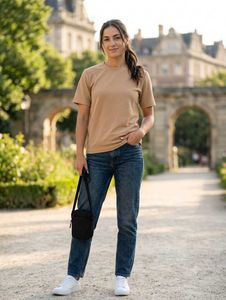 Women t shirt, nude colour stylish daily wear