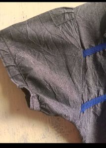 Gray Shirt with Blue Stripes