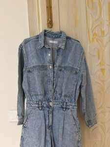 Denim Jumpsuit Shorts
