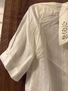 Elegant White Lace Detail Blouse