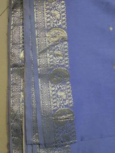 Lavender &amp; Cream Pallu,  Pattu  Original Silk Sare