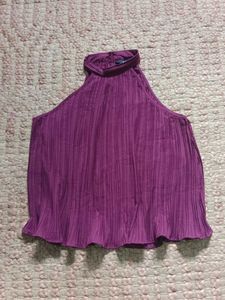 Plisse Halter Neck Top