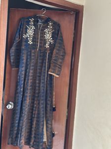 mirror work, long dress