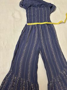 Floral Women's Strapless Ruffle Jumpsuit
