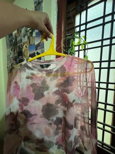 Sheer Tie-Dye Long Sleeve Top
