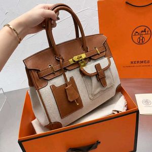 Hermes Cargo Birkin Canvas material with leather*