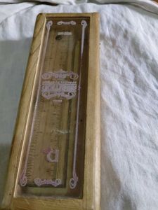 Vintage Wooden Pencil Box with Ruler combo