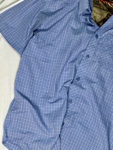 Blue Plaid Short Sleeve Button-Up Shirt