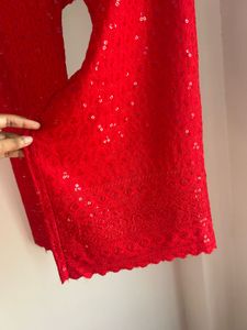 Red Chikankari Plazzo
