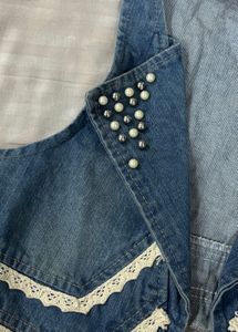 Denim Pearl Vest