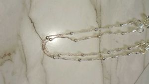 Elegant Silver Anklets with Crystal Charms
