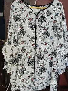 Floral Print Bell Sleeve Top