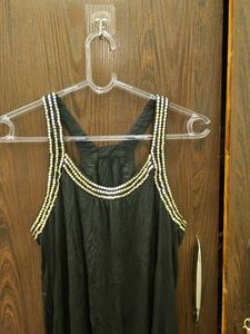 Black Embellished Tank Top