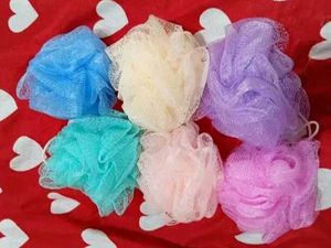3 Soft Mesh Bath Poufs