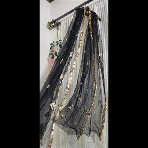 Black Sequined Dupatta